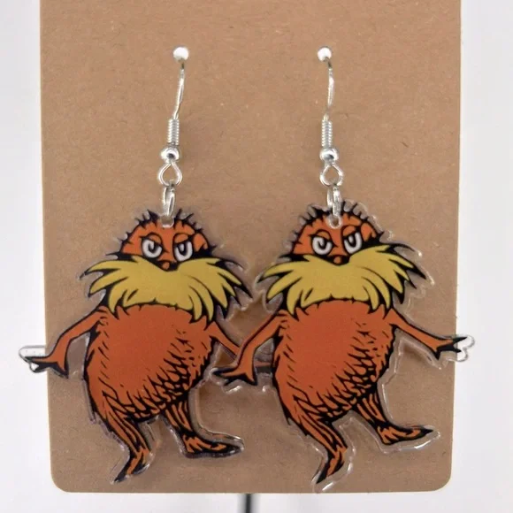 Dr. Seuss Teacher Themed Earrings 2D Acrylic - Picture 1 of 2